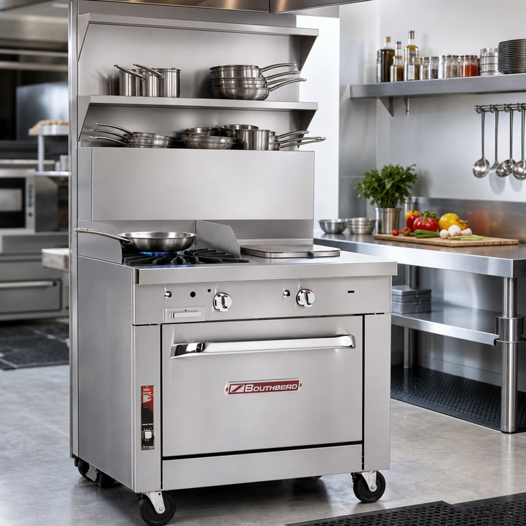 Product image #2 for Southbend Platinum Heavy Duty 36-Inch Modular Gas Range with 2 Open Burners and 2 Hot Tops
