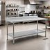 Thumbnail image #2 for Eagle Group Deluxe Series 72-Inch x 36-Inch Stainless Steel Work Table with 4-1/2-Inch Backsplash and Undershelf