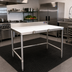 Thumbnail image #2 for Eagle Group 84-Inch Wide Trimming Table with 1/2-Inch Removable Poly Top, 4-Inch Backsplash, and Stainless Steel Base