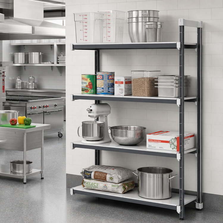 Product image #2 for Camshelving Elements XTRA 24" x 72" x 84" 4-Tier Stationary Add-On Solid Polymer Shelving Unit