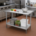 Thumbnail image #2 for Advance Tabco FSS-244 48-Inch x 24-Inch Stainless Steel Work Table with Undershelf and 1-1/2-Inch Rear Up-Turn