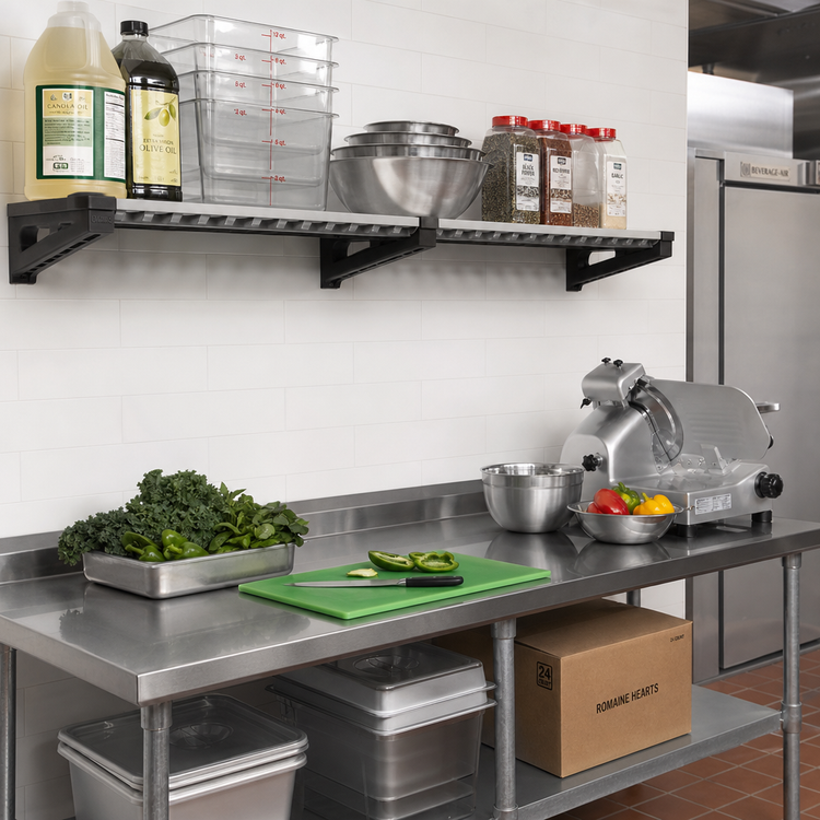 Product image #2 for Cambro Camshelving Elevation Series 18-Inch x 30-Inch Vented Wall Shelving Add-On Shelf Kit, Brushed Graphite