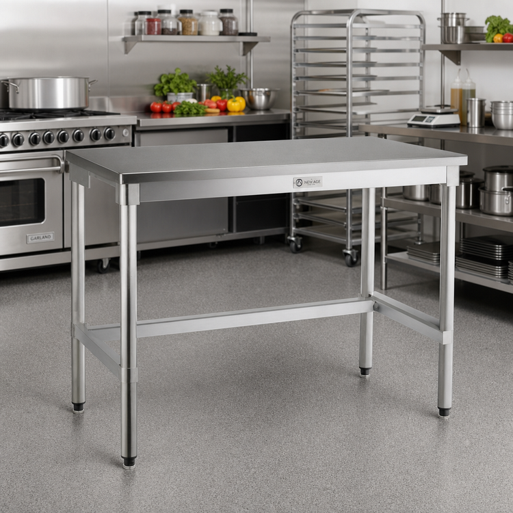 Product image #2 for New Age 60-Inch x 24-Inch Aluminum Work Table with 16-Gauge 304 Stainless Steel Top and Open Base