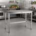Thumbnail image #2 for New Age 60-Inch x 24-Inch Aluminum Work Table with 16-Gauge 304 Stainless Steel Top and Open Base