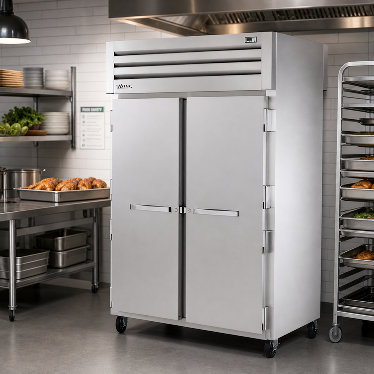 Product image #2 for True Spec Series 2-Section Pass-Thru Heated Holding Cabinet with Stainless Steel Doors