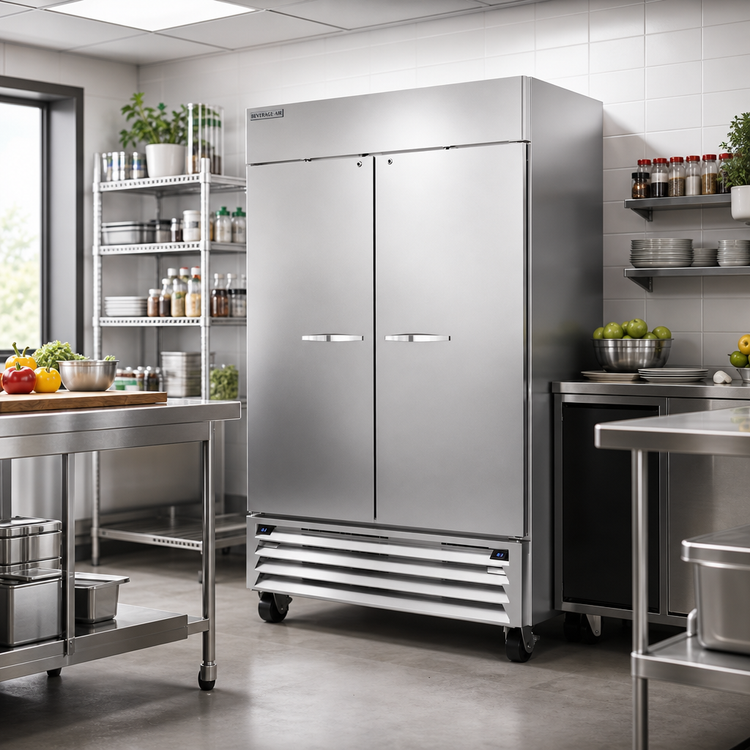 Product image #3 for Beverage-Air Horizon Series Dual-Temp Two-Section Reach-In Refrigerator/Freezer, Left Refrigerator / Right Freezer, Standard Depth, Stainless Steel