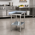 Thumbnail image #2 for Comstock-Castle 12-Inch Wide Stainless Steel Equipment Stand with Galvanized Base, 30-Inch Deep x 24-Inch High