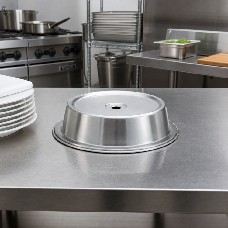 Product image #2 for Vollrath Stainless Steel Satin Finish Round Plate Cover for 9 15/16 to 10 Inch Plates