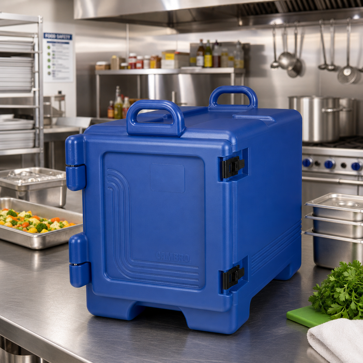Product image #3 for Cambro Ultra Pan Carrier Front-Loading Insulated Pan Carrier, 36 Qt., Navy Blue