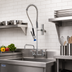 Thumbnail image #2 for Fisher 73130 Spring-Style Backsplash-Mount Pre-Rinse Unit with Add-On Faucet and 16-Inch Swing Spout