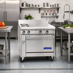 Thumbnail image #2 for Imperial (Middleby) Spec Series IHR-2HT 36-Inch Heavy-Duty Gas Range with Two 18-Inch Hot Tops and Standard Oven