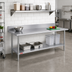 Thumbnail image #2 for Duke Deluxe Stainless Steel Work Table with 5-Inch Riser and Stainless Undershelf, 24-Inch Wide x 84-Inch Long x 36-Inch High