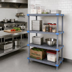 Thumbnail image #2 for Quantum Millenia QP214850VS-4 4-Shelf Polymer Stationary Starter Shelving Unit, Gray, 48"W x 21"D x 50"H