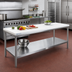 Thumbnail image #2 for Advance Tabco Poly-Vance Poly Top Work Table with Stainless Steel Undershelf, 108 x 30 Inch