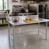 Thumbnail image #2 for Advance Tabco 72 Inch x 30 Inch 16-Gauge 304 Stainless Steel Work Table with 5 Inch Backsplash and Galvanized Open Base