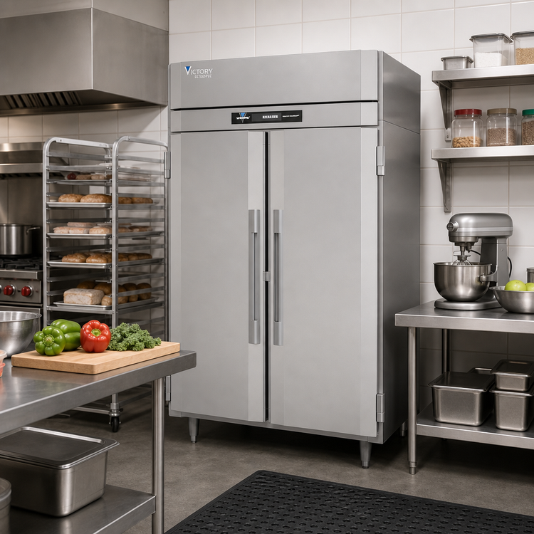 Product image #2 for Victory UltraSpec Two-Section Solid Door Reach-In Freezer, 44.57 Cu. Ft., Self-Contained