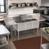 Thumbnail image #2 for John Boos E-Series Freestanding 66-Inch Stainless Steel 3-Compartment Sink with Left and Right Drainboards