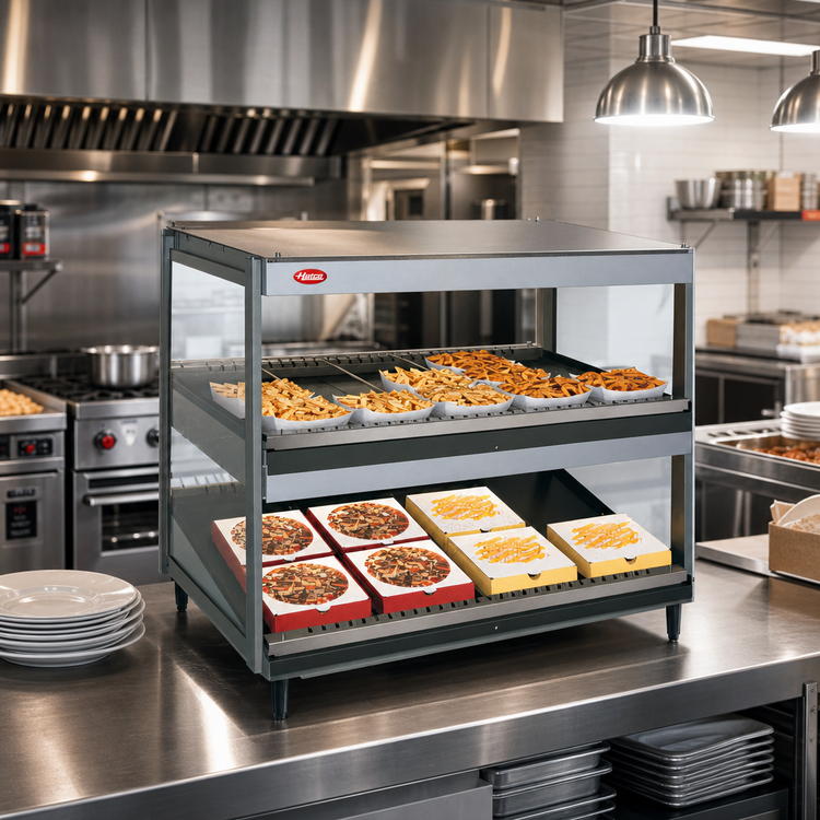 Product image #2 for Hatco Glo-Ray 41-Inch Countertop Pass-Thru Slant/Horizontal High-Watt Hot Food Merchandising Warmer