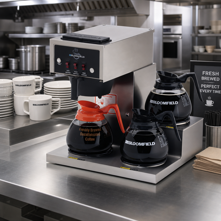 Product image #2 for Bloomfield Koffee King® Single Low-Profile Pour-Over Decanter Brewer with 3 Lower Warmers