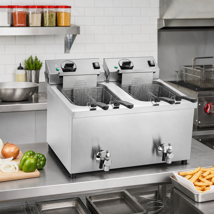 Product image #2 for Vollrath CF4-3600DUAL Countertop Double-Well Electric Deep Fryer, 15 lb Capacity, 208-240V