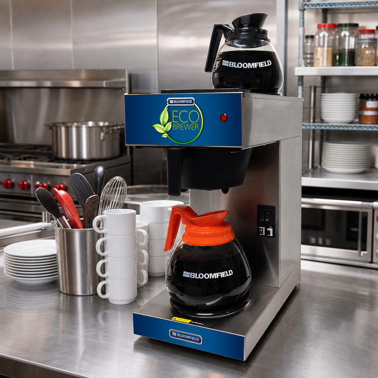 Product image #2 for Bloomfield ECO 4543-D2 Manual-Fill Decanter-Style Drip Coffee Brewer with 2 Warmers, 120V