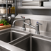 Thumbnail image #2 for T&S Brass 8-Inch Center Deck Mount Double Pantry Mixing Faucet with 10-Inch Swing Nozzle