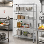 Thumbnail image #2 for Red-i-Pak 4-Tier Stationary Chrome Wire Shelving Unit, 60W x 18D x 74H