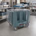Thumbnail image #3 for Cambro Adjustable Dish Rack Dolly with 6 Towers, Vinyl Dust Cover, Slate Blue