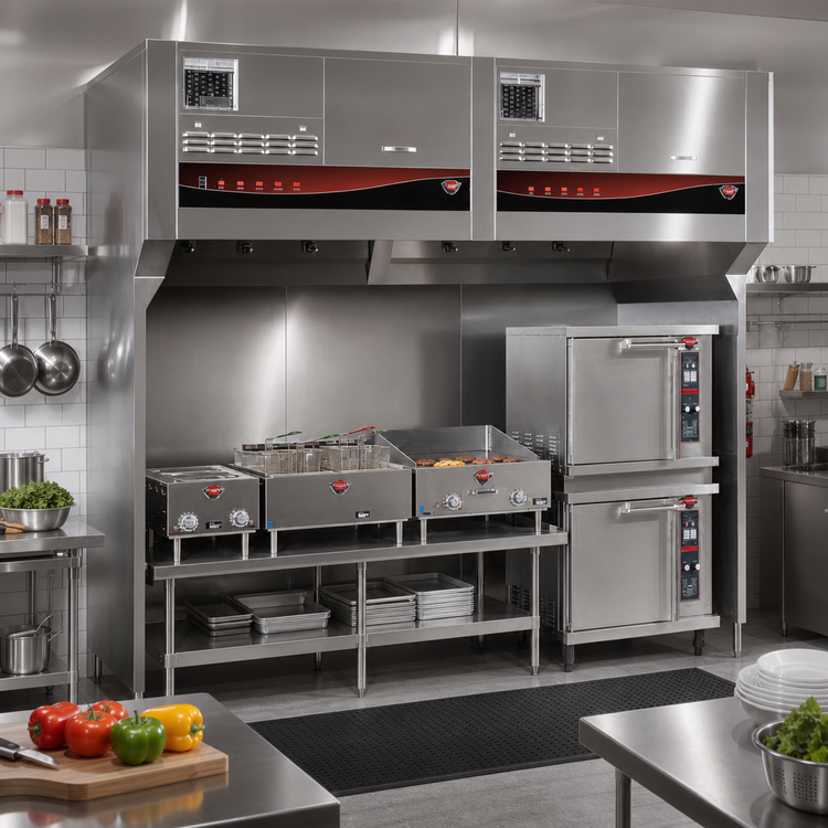Product image #2 for Wells WVU-96SS 96-Inch Universal Ventless Hood System with Stainless Steel Stand