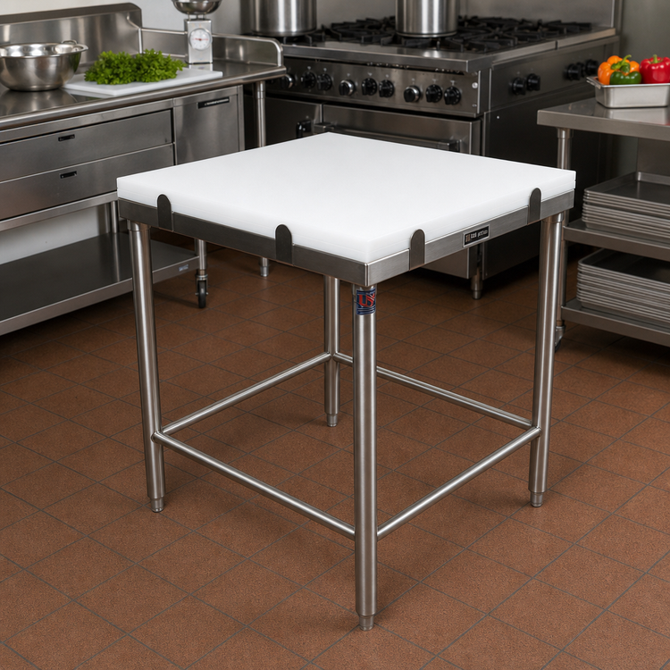Product image #2 for John Boos GMT015 Poly Top Work Table / Breaking Table with 1-1/2-Inch HDPE Top, Stainless Steel Base, 40" W x 36" D