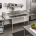 Thumbnail image #2 for BK Resources Three-Compartment Stainless Steel Sink with Left and Right Drainboards and 9
