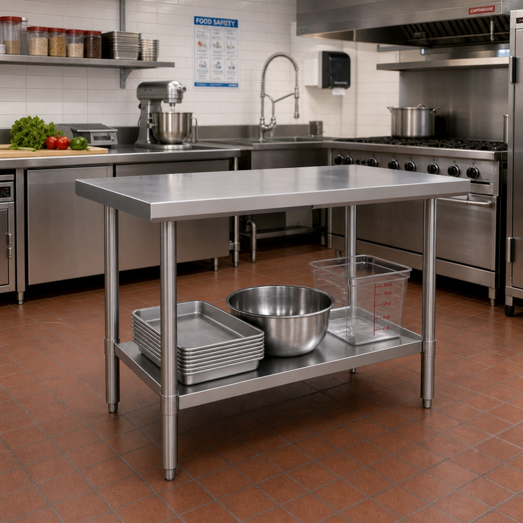 Product image #2 for Mixrite 48-Inch x 30-Inch Stainless Steel Work Table with Adjustable Undershelf