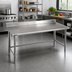 Thumbnail image #2 for Deluxe Series 120-Inch x 36-Inch Stainless Steel Work Table with 4-1/2-Inch Backsplash and Open Base