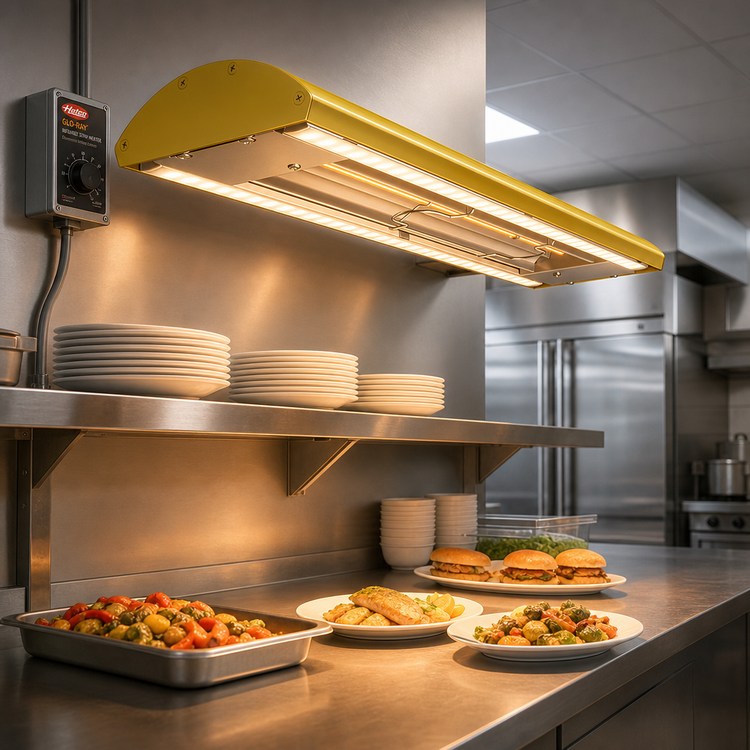 Product image #2 for Hatco Glo-Ray 24-Inch Curved Infrared Strip Heater with Dual LED Lights and Electronic Infinite Control