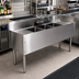 Thumbnail image #2 for CHOICE by Glastender Three-Compartment Stainless Steel Underbar Sink Unit with Dual Drainboards, 60-Inch W x 19-Inch D