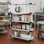 Thumbnail image #2 for Quantum WR54-2130SG 4-Shelf Solid Shelving Starter Unit, Stationary, Galvanized Steel Shelves, 30"W x 21"D x 54"H