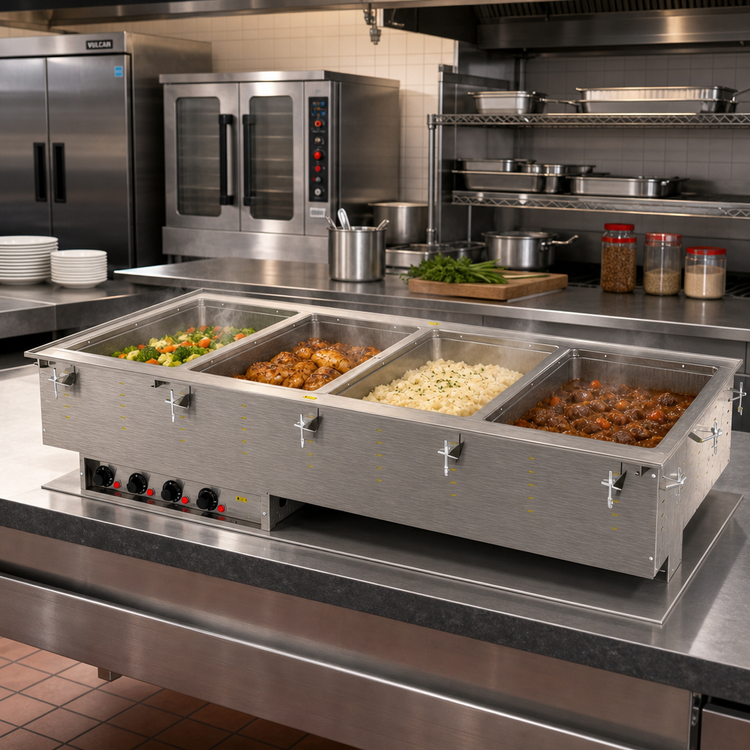 Product image #2 for Vollrath 4-Well Drop-In Electric Hot Food Well with Thermostatic Controls, 12 x 20-Inch Insulated Marine-Grade Wells, 208V