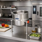 Thumbnail image #2 for Cleveland Range KDT20T 20-Gallon Countertop Direct Steam Tilting Kettle with 2/3 Steam Jacket and 316 Stainless Steel Liner