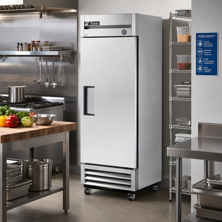 Product image #2 for True One-Section Reach-In Freezer with Solid Swing Door, -10°F, Stainless Steel Front