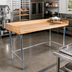 Thumbnail image #2 for BK Resources Hard Maple Bakers' Table with Stainless Steel Open Base, 84 x 36 x 38-3/4 Inches