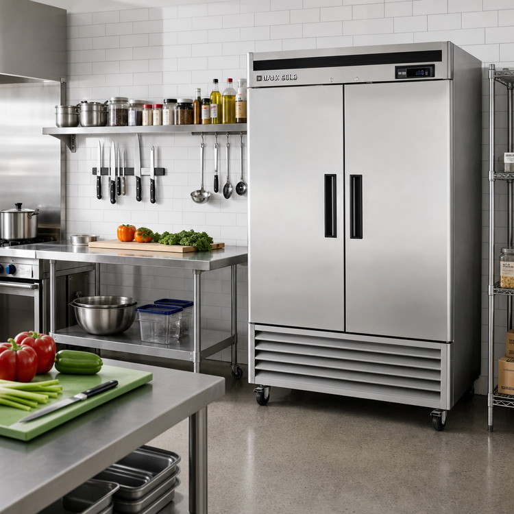 Product image #2 for Maxx Cold Two-Section Reach-In Freezer, 42.8 Cu. Ft., Bottom-Mount Self-Contained, Solid Doors