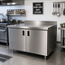 Thumbnail image #2 for Advance Tabco Enclosed Work Table with Cabinet Base and Hinged Doors, 120