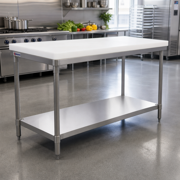 Product image #2 for Omcan Stainless Steel Undershelf for 30 x 60 Poly Top Work Table