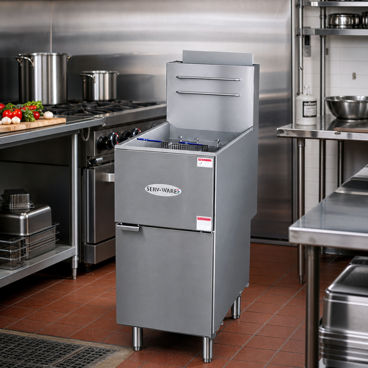 Product image #2 for Serv-Ware 50 lb Floor Model Liquid Propane Gas Deep Fryer