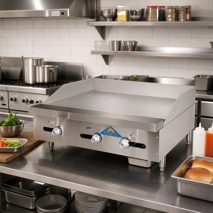 Product image #2 for Comstock-Castle FHP54-54T 54-Inch Countertop Gas Griddle with 3 Thermostat Controls