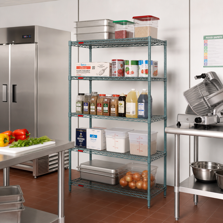 Product image #2 for EagleGard 5-Tier Stationary Wire Shelving Starter Unit, 30 x 18 x 86 Inches