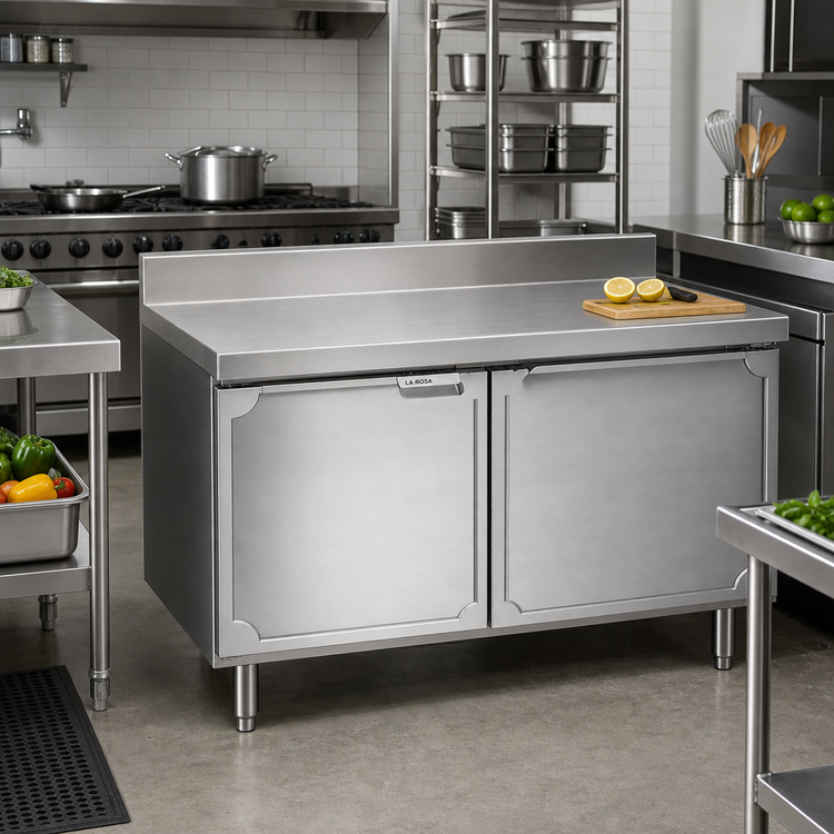 Product image #2 for La Rosa 54-Inch Wide Two-Section Remote Refrigeration Work Top Freezer Base with Doors