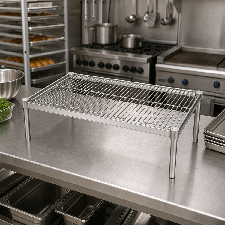 Product image #2 for Metro Super Erecta Stainless Steel Open-Wire Dunnage Rack Platform, 30 x 18 Inches