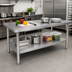 Thumbnail image #2 for 60-Inch x 24-Inch 18-Gauge Stainless Steel Work Table with Galvanized Base and Adjustable Undershelf
