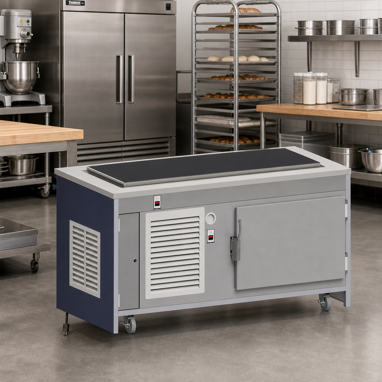 Product image #2 for Atlas Metal INFFB-4 Mobile Refrigerated Frost Top with Refrigeration Base, 64" Width